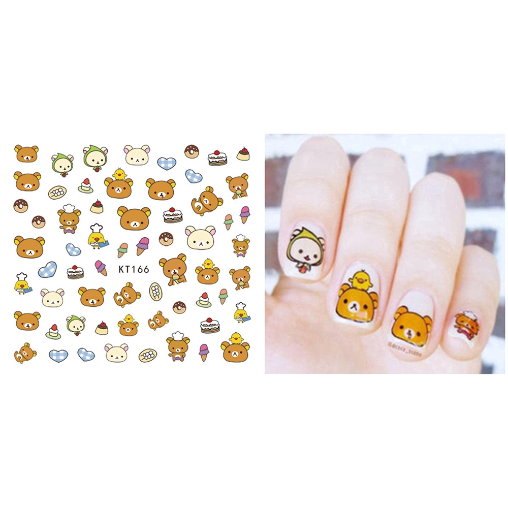 Sticker in họa tiết hoạt hình 3D dùng cho trang trí móng tay DIY xinh xắn