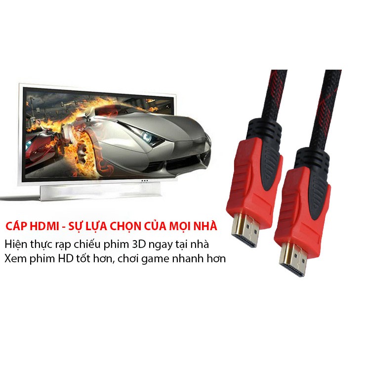 Cáp HDMI 1.4 JSJ dài 1.5m - 15m chất lượng hình ảnh sắc nét lên tới 2K, hỗ trợ 3D IMAX màn hình lớn