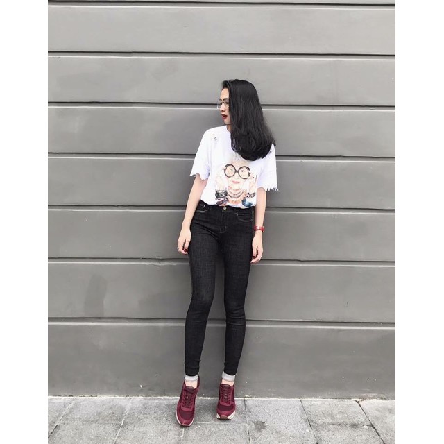 Quần jean nữ lưng cao co giãn cao cấp | BigBuy360 - bigbuy360.vn