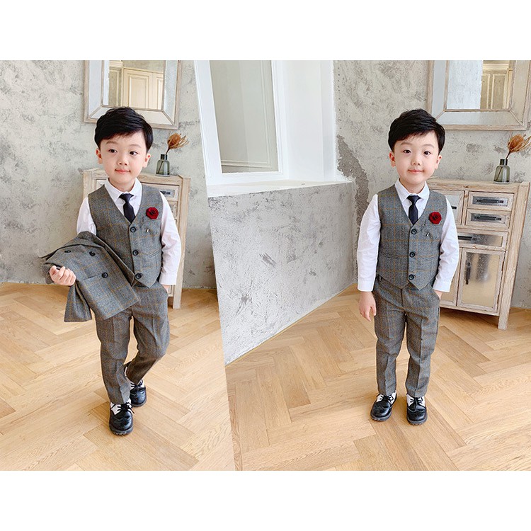 VEST CAO CẤP - Set Vest 3 Chi Tiết Cho Bé Trai Lịch Lãm Sang Chảnh 10-30kgkg