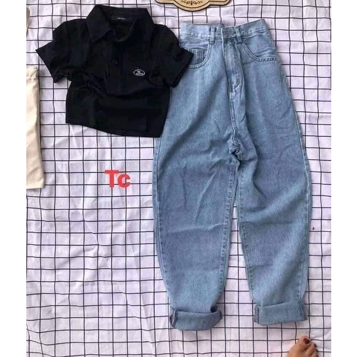 Quần jean nữ baggy lưng cao quần bò nữ NAVISA QL05