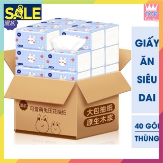 Giấy ăn thỏ trắng siêu mịn siêu dai thùng 40 gói giấy ăn rút hình thỏ - t2k max