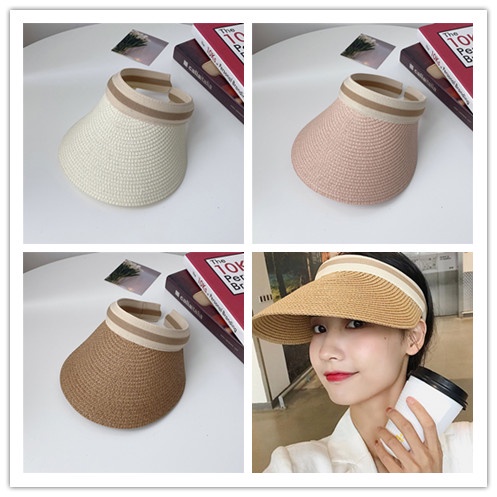 Mũ Cói Lưỡi Trai Phong Cách retro Thời Trang Cho Nữ