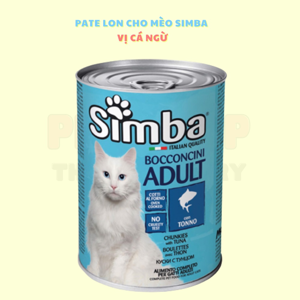 Pate Simba Cho Chó Mèo Trưởng Thành lon 415gr nước sốt kèm dễ ăn cho bé- Thaivucattery