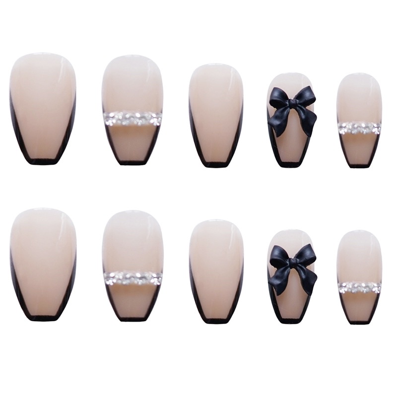 Set 24 móng giả D425 đính đá cao cấp ( Tặng kèm keo và dũa )