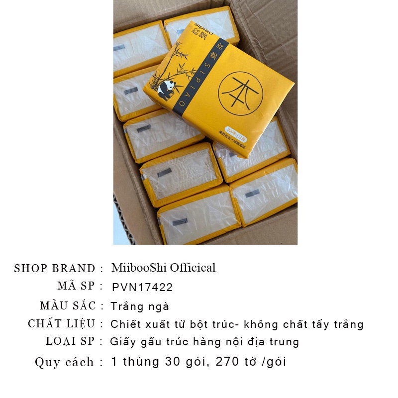 Giấy ăn gấu trúc sipiao bịch 10 gói hàng nội địa siêu dai loại 1 gói 300 tờ MiibooShi D1.105