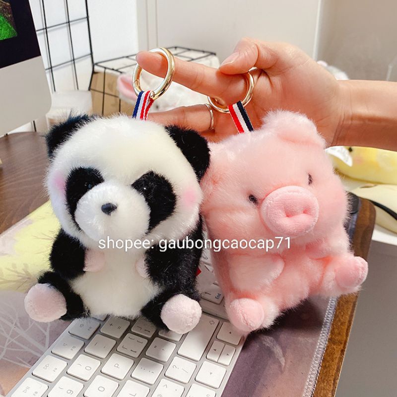 ❌ gấu bông hình động vật nông trại Lomo Home dễ thương 15cm "SO FLUFFY" , có móc treo
