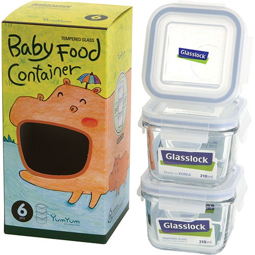 Bộ Thủy Tinh Vuông Glasslock GL544 210ml x 3 hộp