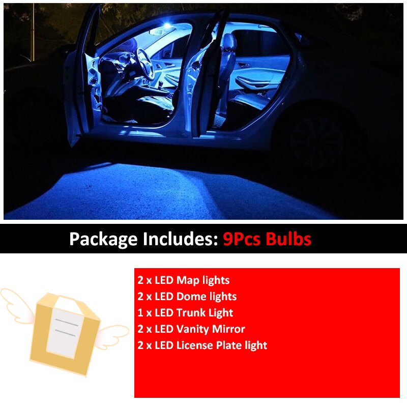 Bộ 9 Bóng Đèn led Ánh Sáng Trắng Cho mazda cx-5 cx5 2013 2014 2016 2017 2018 2019 Màu Xanh Dương