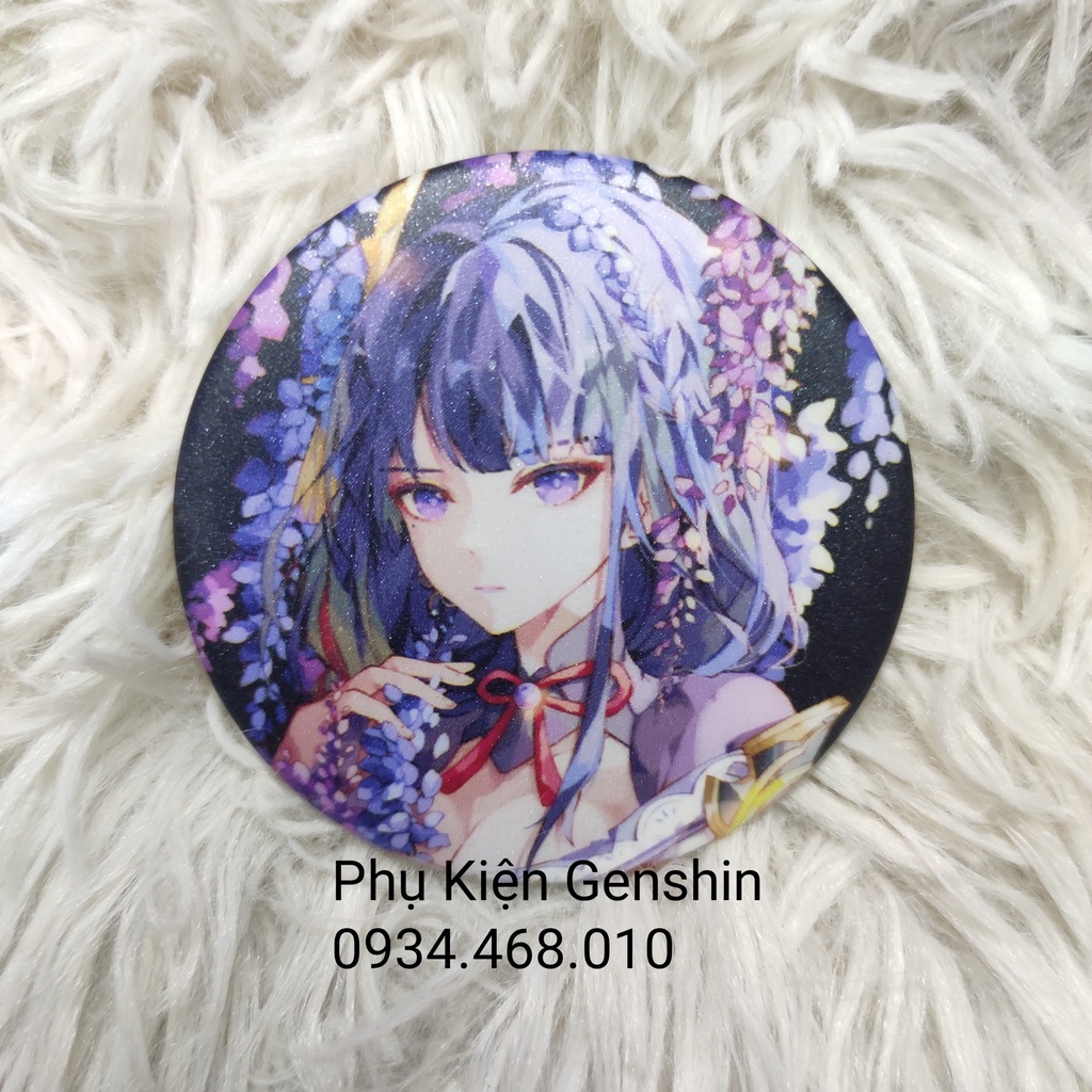Huy hiệu Genshin Impact flower mặt sần chống xước cao cấp