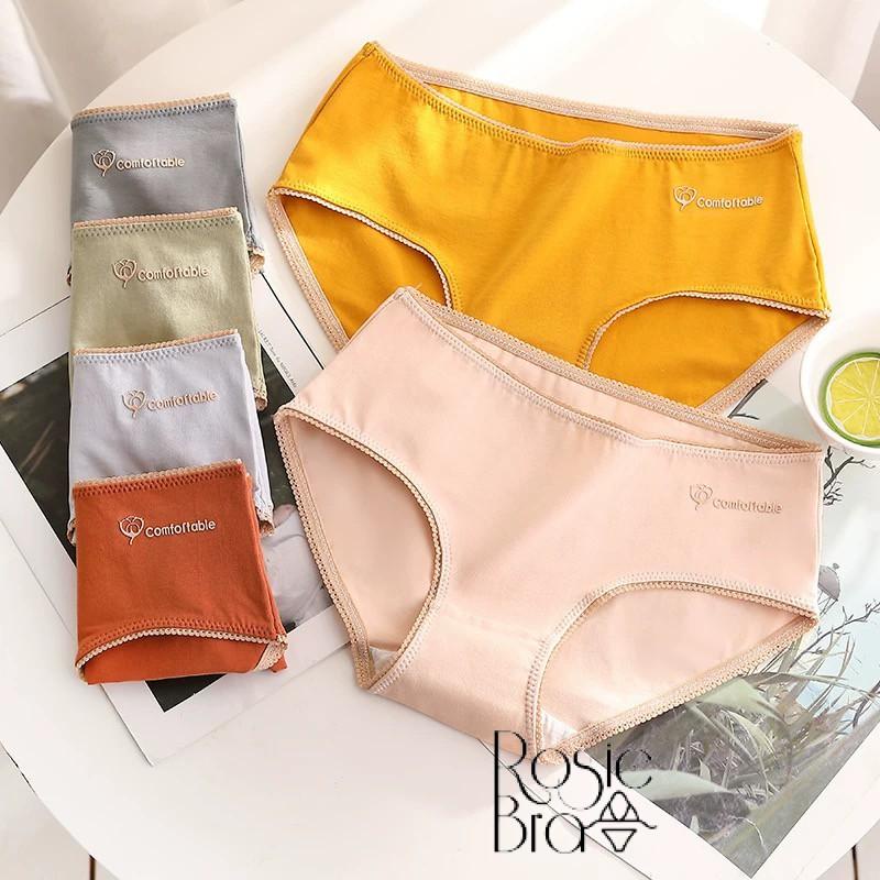 Quần Lót Cotton Thông Khí Kháng Khuẩn Viền Ren Comfortable P284