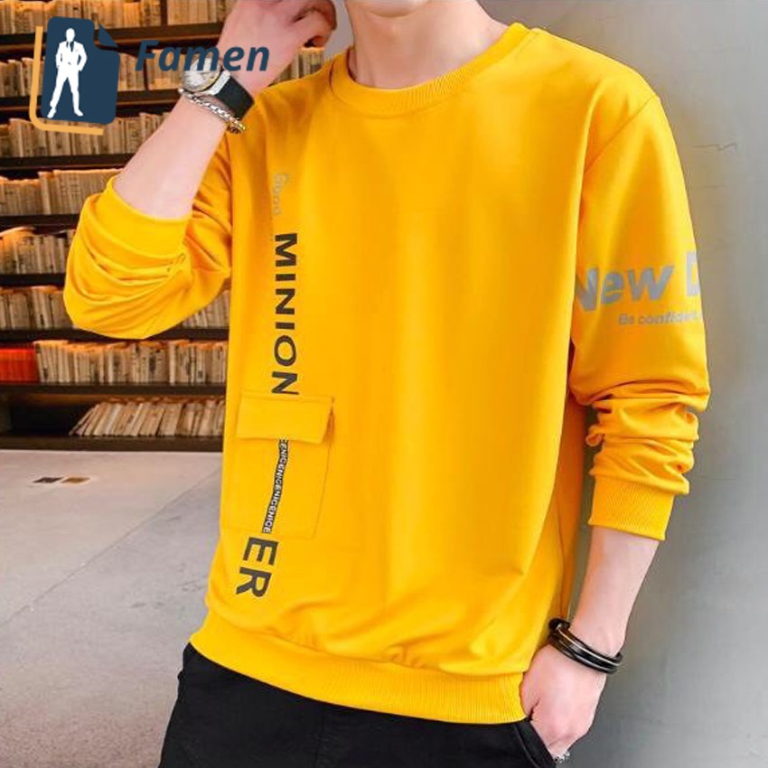 Áo thun dài tay nam form rộng có túi hộp vải xịn phong cách hàn tại shop Famen | BigBuy360 - bigbuy360.vn