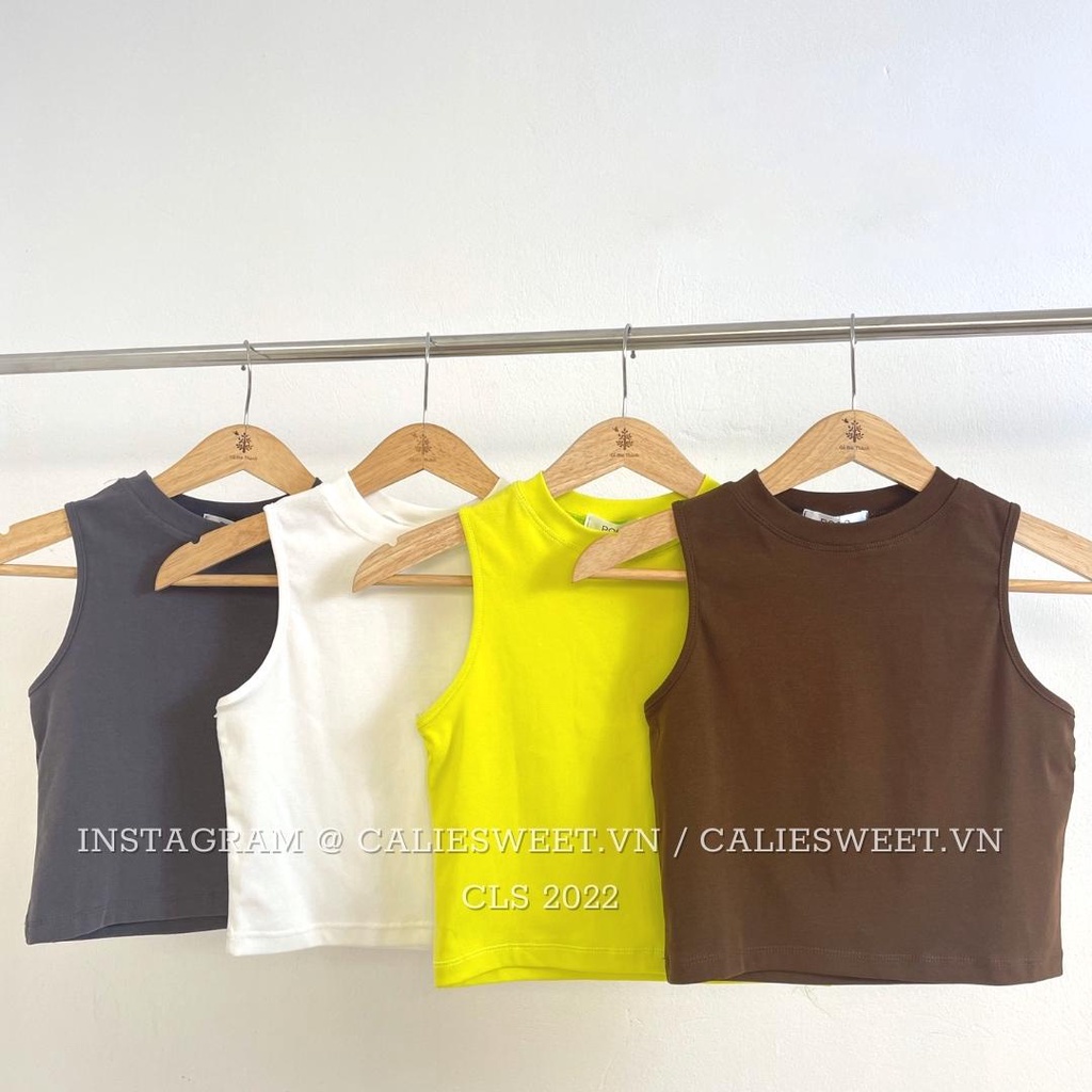 Áo ba lỗ croptop Caliesweet áo croptop sát nách chất thun co giãn mặc vài lần là chán