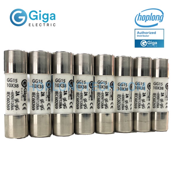 GG15-6A Cầu chì hình trụ Giga Electric 6A 10x38 mm 500VAC 100kA