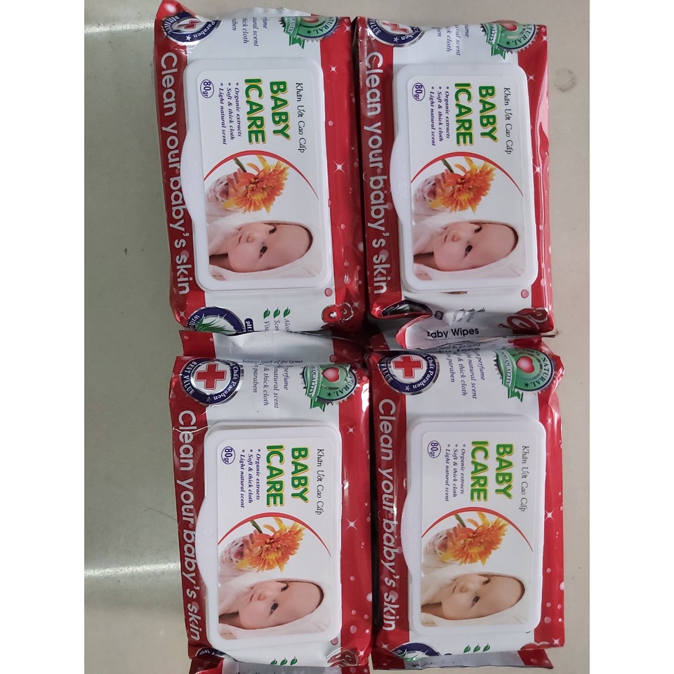 Combo 4 Gói Khăn Ướt BaBy ICare 80 gr CAO CẤP