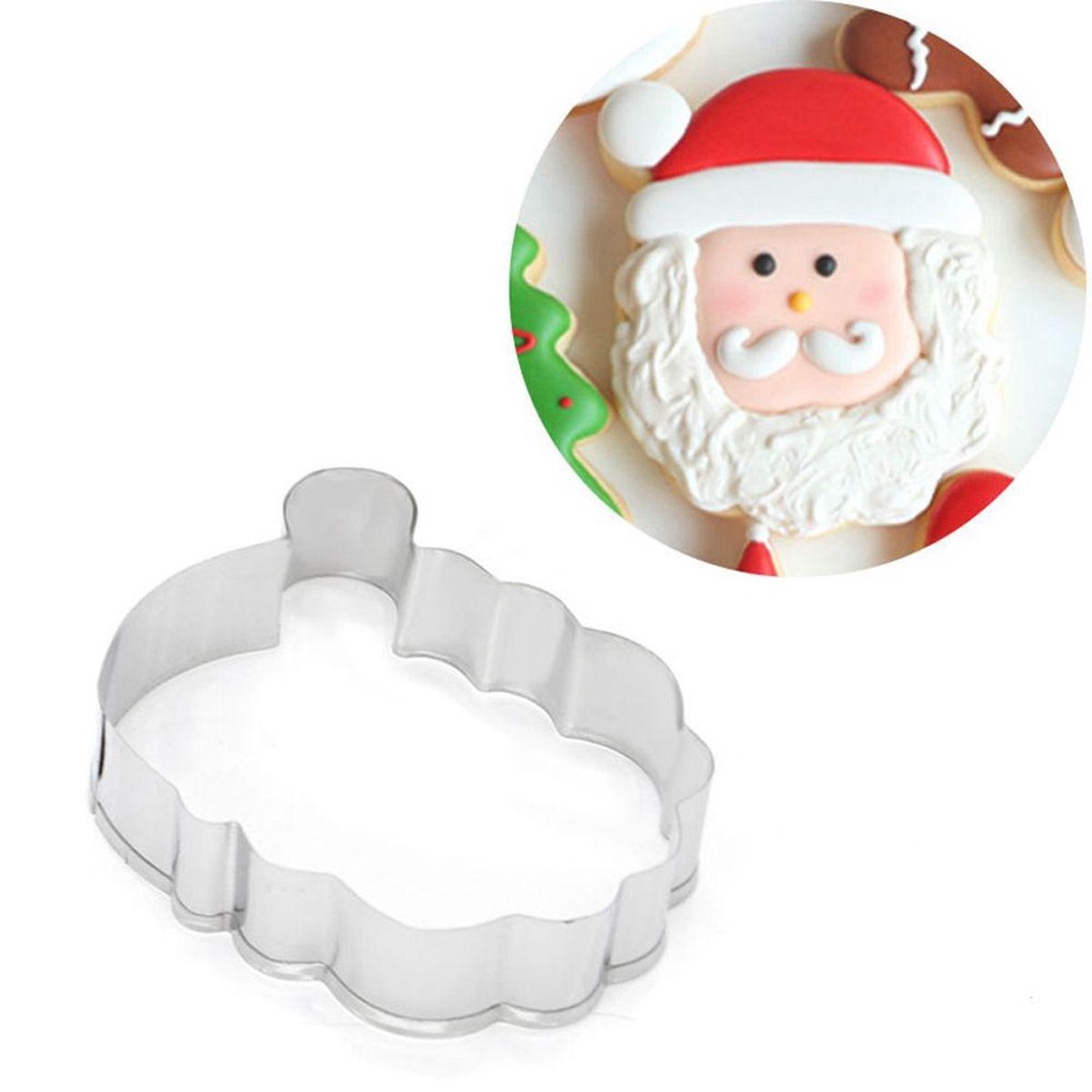 Khuôn Làm Bánh Quy Hình Ông Già Noel Tuần Lộc / Hoa Tuyết 3D Bằng Thép Không Gỉ DIY