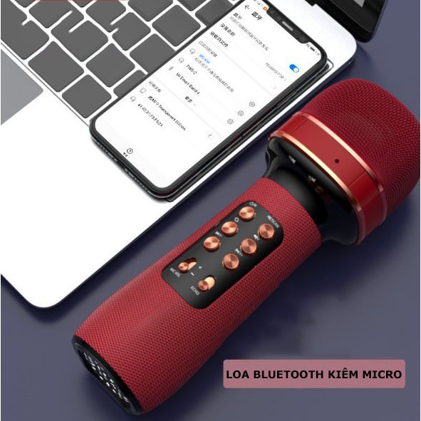 Loa bluetooth mini kiêm micro hát karaoke 2 trong 1, âm thanh HD siêu mượt, có chế độ tách tiếng, cầm tay nhỏ gọn