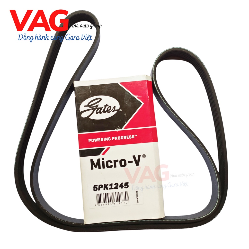 Dây curoa I10, I10 Grand 1.0 G3LA Từ năm 2013-2021| Chính Hãng Gates - Mỹ 5PK1245