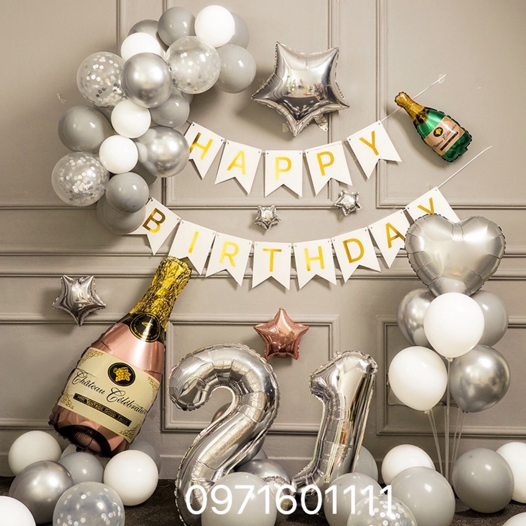 Set bóng trang trí sinh nhật bé trai và bé gái [Siêu đẹp mà dễ làm] chọn mẫu HT00