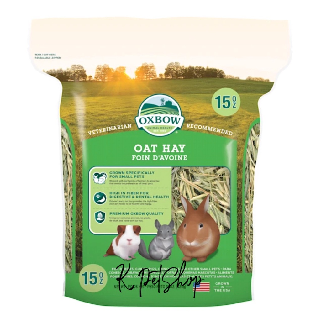 Cỏ Oat Hay Oxbow 15Oz 425g Cỏ Khô Dành Cho Thú Cưng Gặm Nhấm Thú Nhỏ