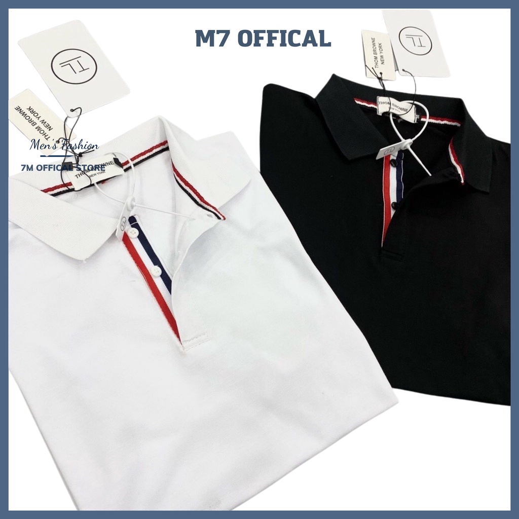 Áo polo Thom nam nữ logo thêu cổ bẻ vải cá sấu Cotton trẻ trung - 7M official