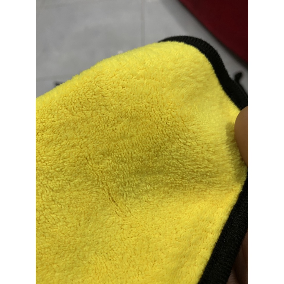 Khăn Lau Đa Năng Microfiber 2 Mặt Vàng - Xám Siêu Thấm Cực Dày Không Đổ Lông Chuyên Dụng Cho Ô Tô Xe Hơi Và Xe Máy