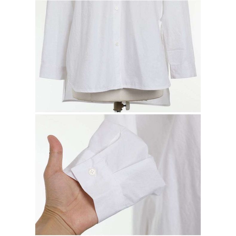 Áo sơ mi Zxyouping tay dài dáng rộng xẻ tà có size lớn