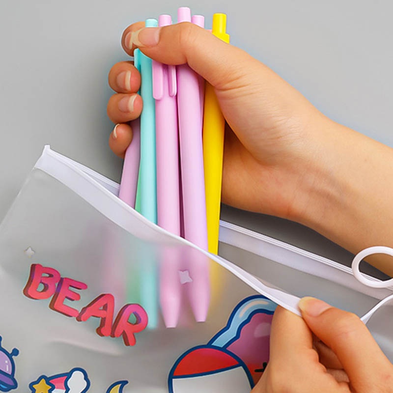 Túi Đựng Bút Trong Suốt In Hình Phi Hành Gia Dễ Thương Cho Học Sinh