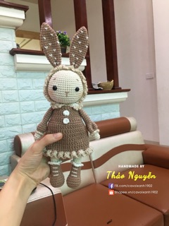 Thỏ len móc bằng len jean nhập khẩu