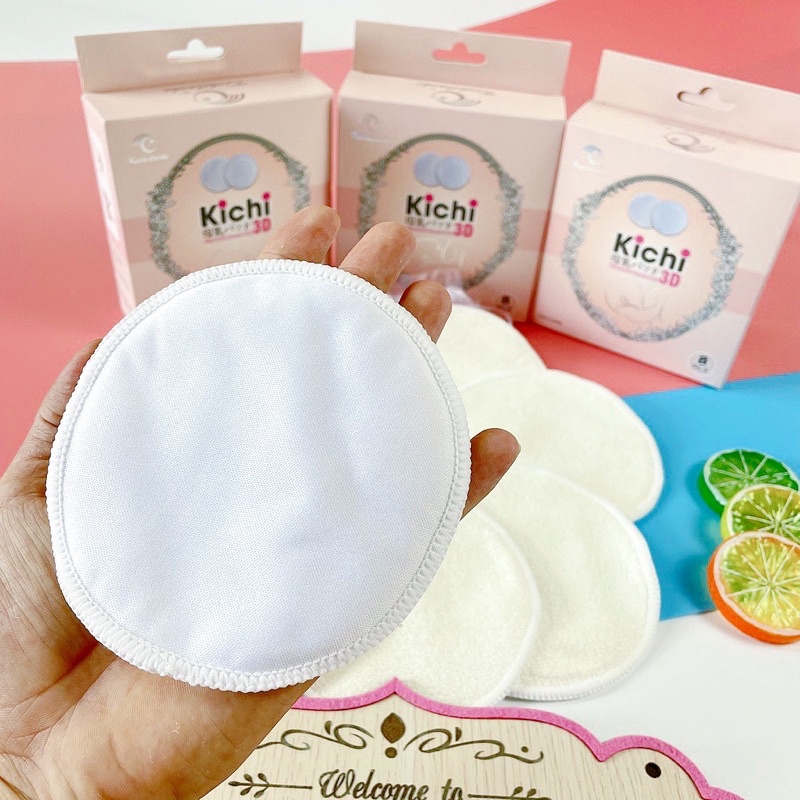 Miếng lót thấm sữa Kichilachi bằng vải giặt được, siêu thấm hút, chống trào ngược, khử mùi, thoáng mát