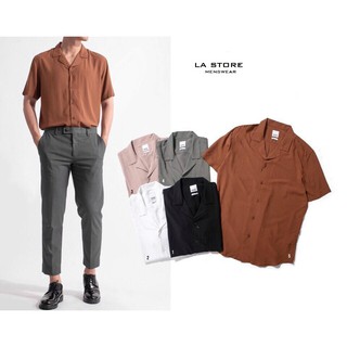 Áo sơ mi nam ngắn tay cổ cuba (cổ vest)