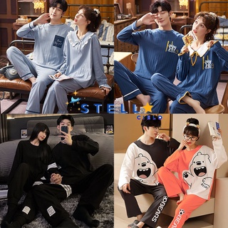 Pijama bộ đồ ngủ cặp đôi quần áo đôi nam nữ dài tay mặc ở nhà mùa xuân thu đông
