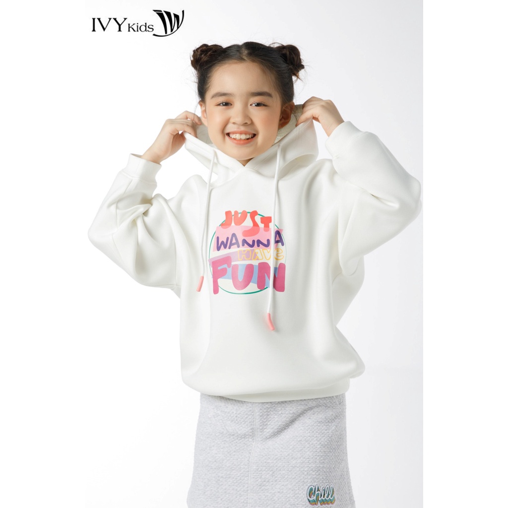 [NHẬP WABRTL5 GIẢM 10% TỐI ĐA 50K ĐH 250K ]Áo hoodie bé gái Just Wanna Have Fun IVY moda MS 59G1471