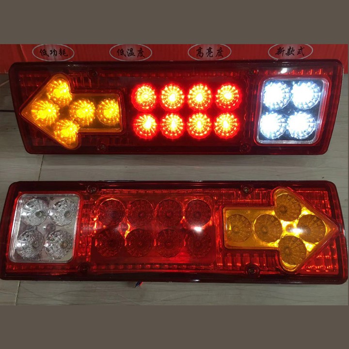 Bộ 02 Đèn Hậu Cho Xe Tải Nhỏ Hoặc Xe ben Xe Ba Bánh, Xe Tự Chế 12V 24V