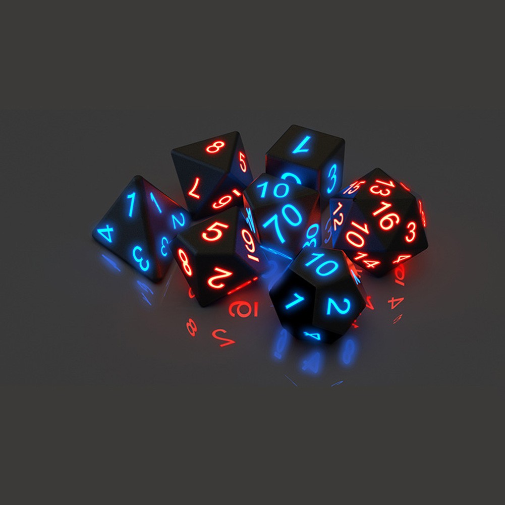 7pcs/set The Electronic Dice ngầu nhiều màu cao cấp D20 Glow LED Dices Magic Trick Pixels DND Board Role Playing Game MTG Table Games Best Dice Games for Any Party and Events