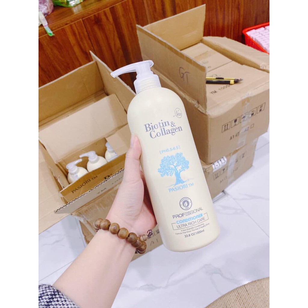 Cặp Dầu Gội , Biotin Collagen Trắng 1000ml | Giảm Rụng Tóc,Phục Hồi Tóc Khô Xơ, Hư Tổn [Chính Hãng] SIÊU TỐT