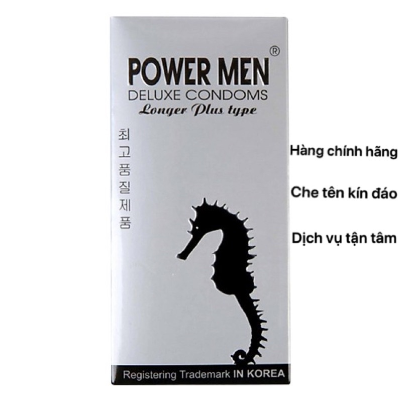 Bao cao su POWER MEN Longer Plus Type hộp 12 cái