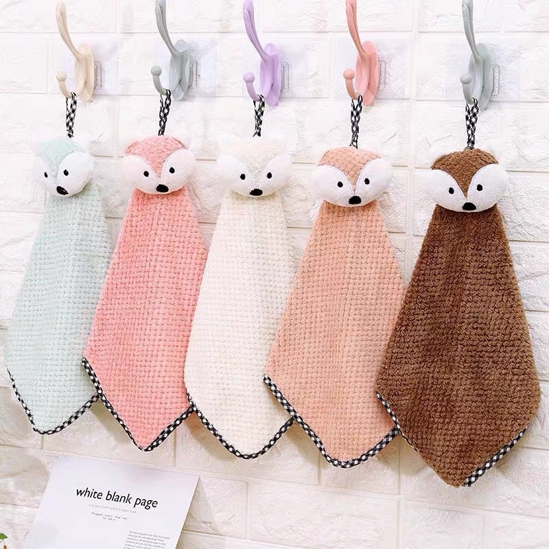 Khăn treo lau tay hình thú thấm hút tốt ( shop giao màu ngẫu nhiên )