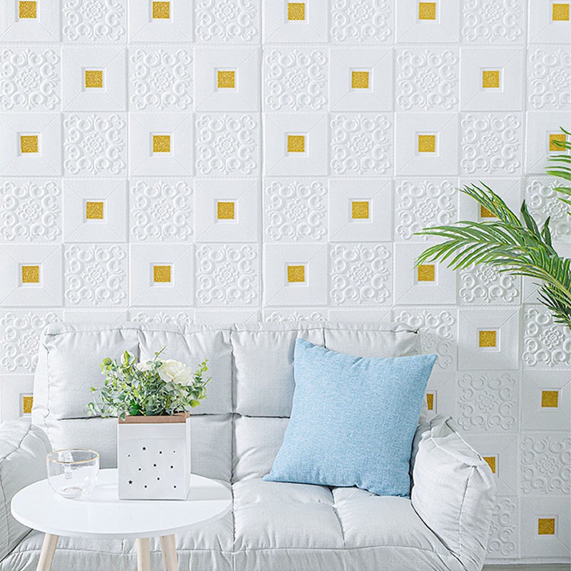 The wallpaper adhesive 3 d wall stickers waterproof web celebrity bubble brick setting metope adornment bedroom warmth