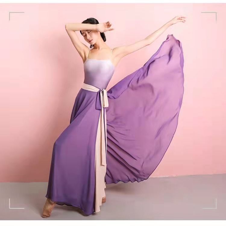 [M &amp; E] Váy Múa Ba Lê Hai Lớp Xoay 720 Độ Cỡ Lớn Phong Cách Trung Hoa Nhẹ Nhàng