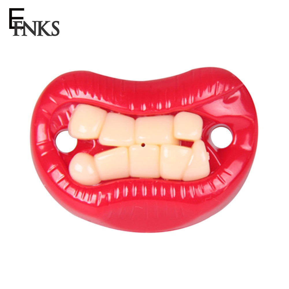 Núm ti giả hình hàm răng miệng to vui nhộn cho bé