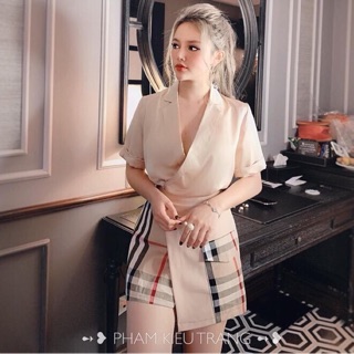 [HOT] Set trang phục lụa kẻ thanh lịch siêu xinh sang chảnh hot hit trendy xinh xinh