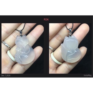 Mặt dây hồ ly mã não trắng 120k