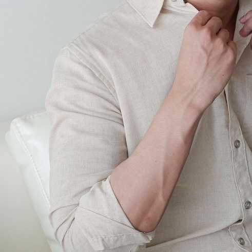 Sơ mi nam tay dài Linen mỏng nhẹ thoáng mát rộng rãi, classic