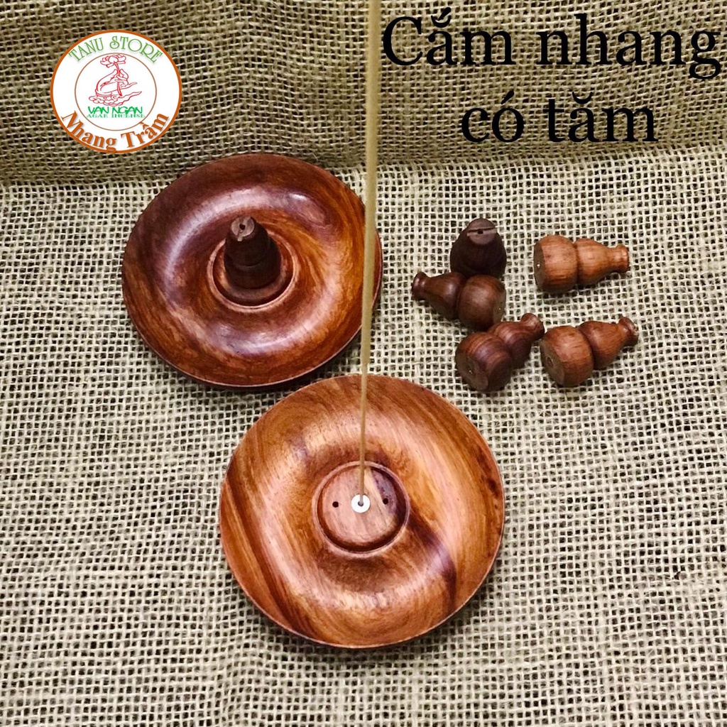 ĐĨA 3 LỖ KÈM HỒ LÔ GỖ HƯƠNG CẮM NHANG TRẦM K TĂM, NHANG CÓ TĂM, NHANG VÒNG- RẤT TIỆN LỢI, BỀN ĐẸP- TANU STORE