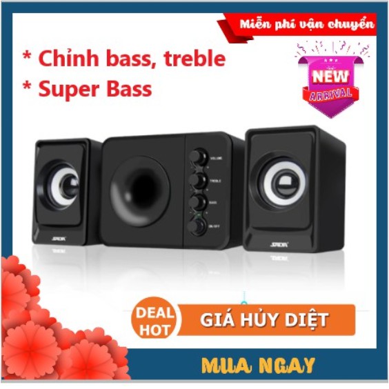 Loa Vi Tính Máy Tính Cao Cấp SADA 205 Super Bass Pro 2020, Nghe Nhạc Xem Phim Âm Thanh Siêu Hay