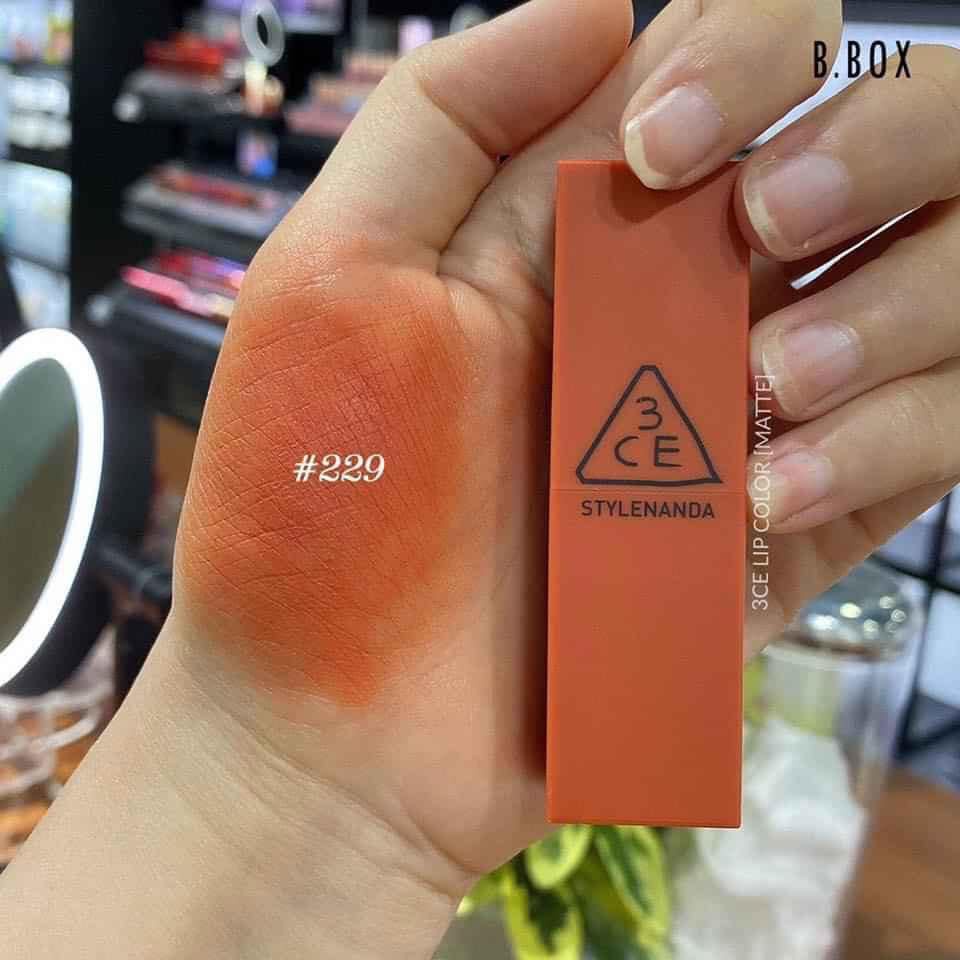 Son 3CE 229 DRY TANGERINE cam trầm vỏ quýt khô