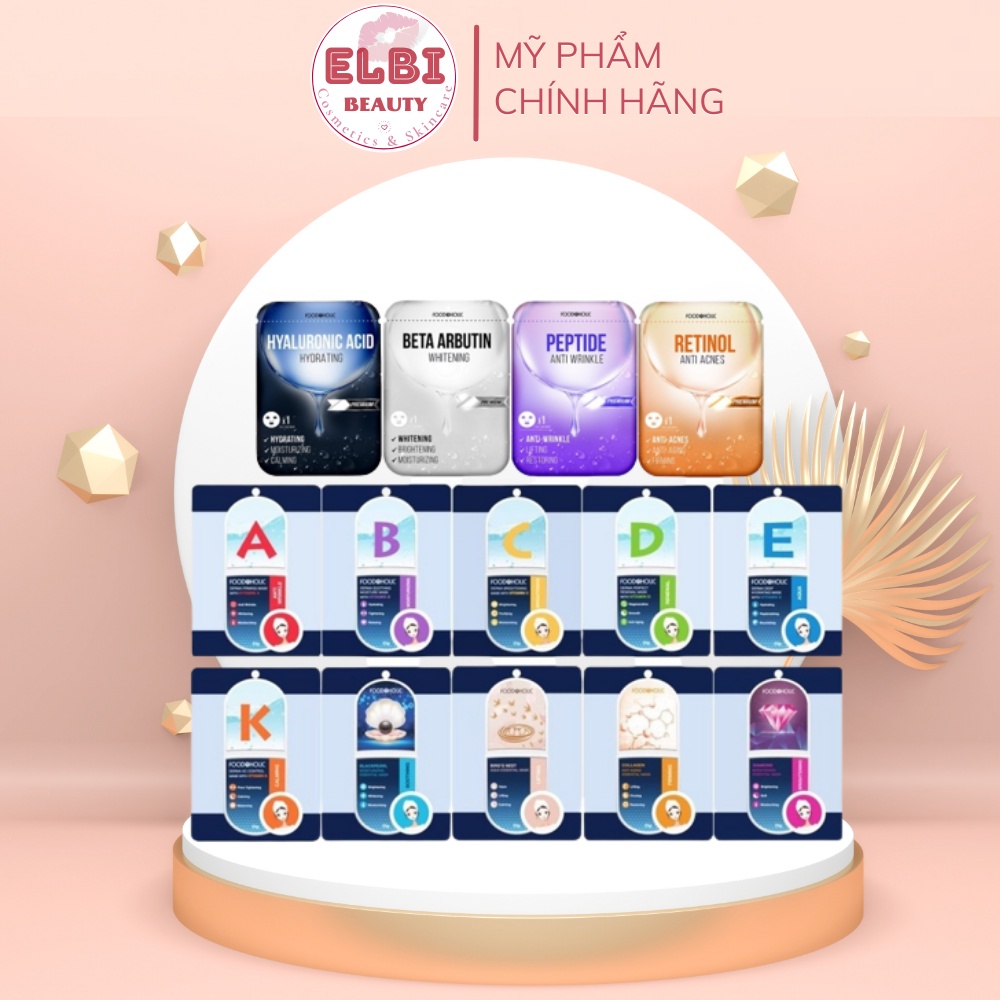 Mặt Nạ Dưỡng Da Foodaholic Bổ Sung Vitamin, Mặt Nạ Hàn Quốc Dưỡng Ẩm, Dưỡng Trắng Da 3D Foodaholic Essential Mask 23ml