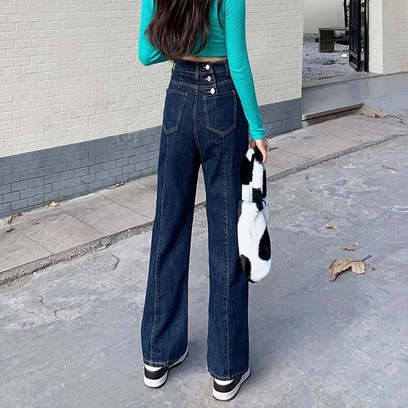 Quần jean nữ ống suông phom rộng, quần bò basic | BigBuy360 - bigbuy360.vn