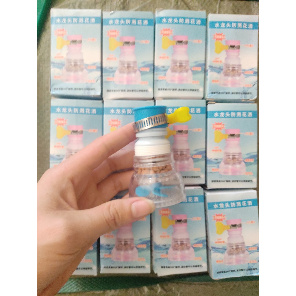 Đầu nối tăng áp vòi nước rửa chén bát có cánh quạt, dây ruột gà xoay tiền lợi + đai cổ dê